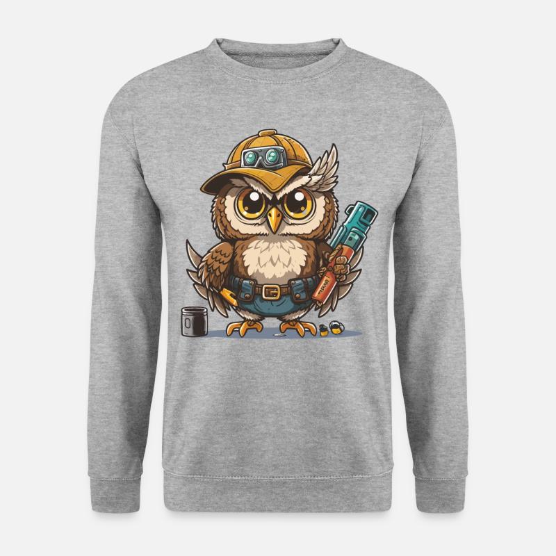 Eulenholz-Werke - Unisex Pullover - Weißgrau meliert