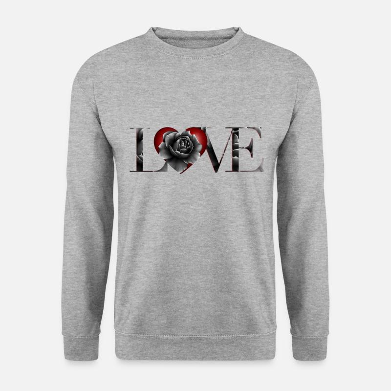 Liebe Love - Unisex Pullover - Weißgrau meliert