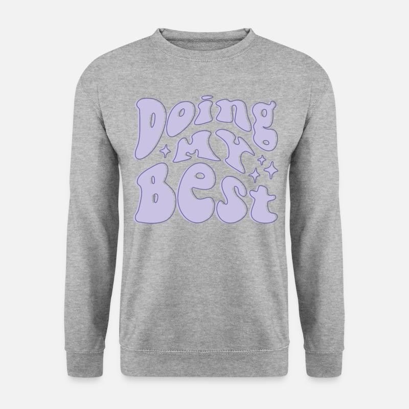 Doing My Best violett - Unisex Pullover - Weißgrau meliert