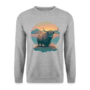 Yak sauvage - Sweat-shirt Unisexe - gris chiné - Devant - Alina (178cm) & Michal (187cm)