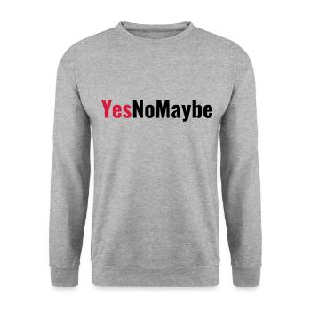 Yes No Maybe Verlobungsantrag - Unisex Pullover - Weißgrau meliert - Vorne - Alina (178cm) & Michal (187cm)
