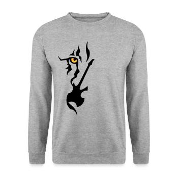 Rock and Roar Guitar Solo - Unisex Pullover - Weißgrau meliert - Vorne - Alina (178cm) & Michal (187cm)