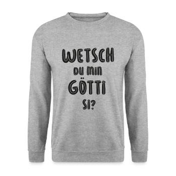 Wetsch du min Götti si Patenonkel Schweiz Baby - Unisex Pullover - Weißgrau meliert - Vorne - Alina (178cm) & Michal (187cm)