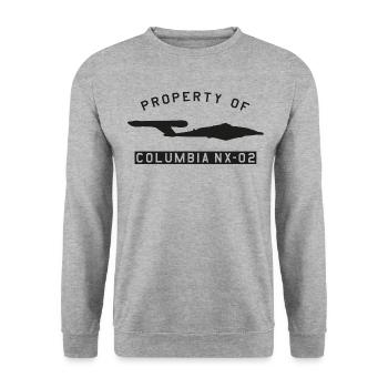 Star Trek Enterprise Property Of Columbia NX-02 - Sweat-shirt Unisexe - gris chiné - Devant - Alina (178cm) & Michal (187cm)