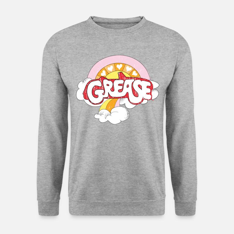 Grease Logo In Pastellfarben Mit Regenbogen - Unisex Pullover - Weißgrau meliert