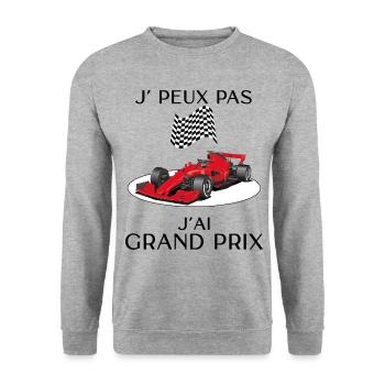 Grand prix Humour Piste Automobile Circuit - Sweat-shirt Unisexe - gris chiné - Devant - Alina (178cm) & Michal (187cm)