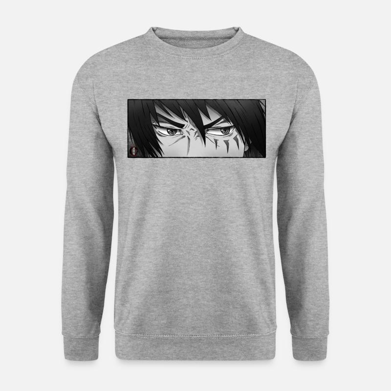 Anime Krieger-Augen - Unisex Pullover - Weißgrau meliert