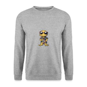 Lézard Bande dessinée Vacances - Sweat-shirt Unisexe - gris chiné - Devant - Alina (178cm) & Michal (187cm)