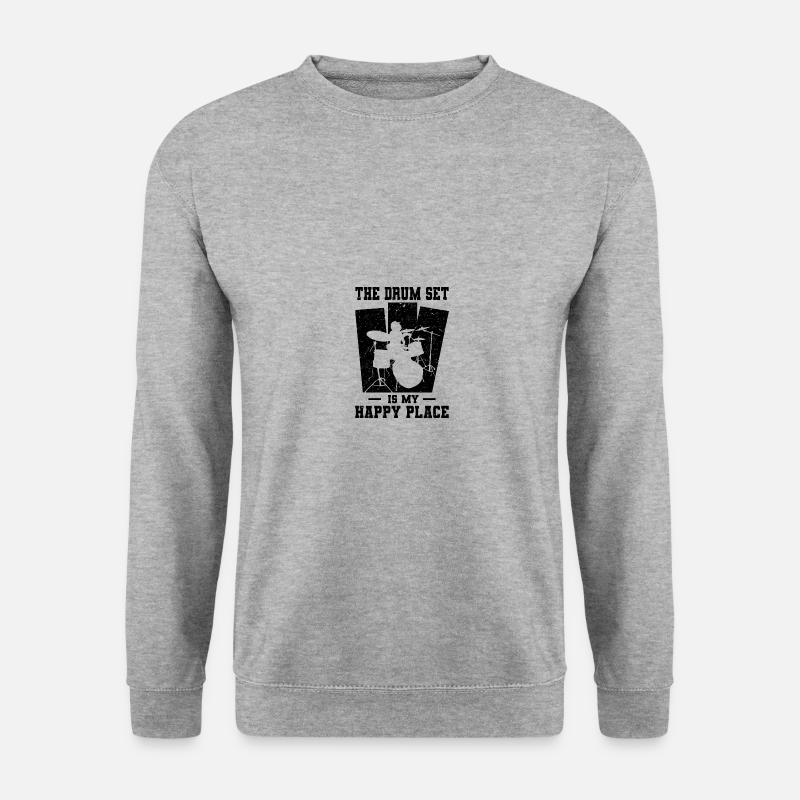 Schlagzeuger - Unisex Pullover - Weißgrau meliert