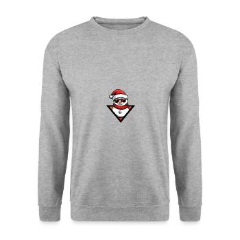 Schneemann Weihnachten Cool - Unisex Pullover - Weißgrau meliert - Vorne - Alina (178cm) & Michal (187cm)
