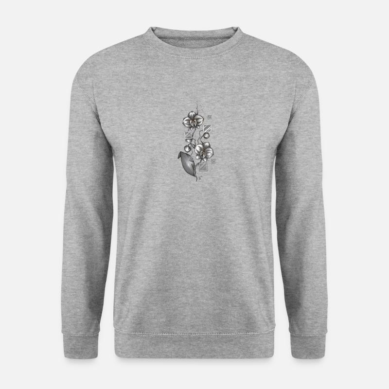 Orchidee - Unisex Pullover - Weißgrau meliert