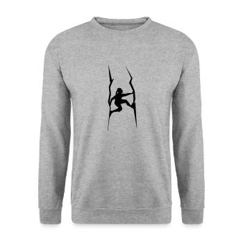 Kaminkletterer - Unisex Pullover - Weißgrau meliert - Vorne - Alina (178cm) & Michal (187cm)