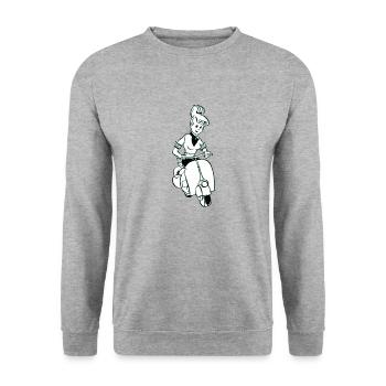 Scooter, Scooter, Retro, Vintage, Driver's License - Unisex Sweatshirt - salt & pepper - Front - Alina (178cm) & Michal (187cm)