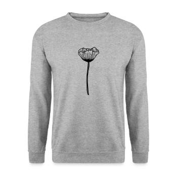 Mohn Blume - Unisex Pullover - Weißgrau meliert - Vorne - Alina (178cm) & Michal (187cm)