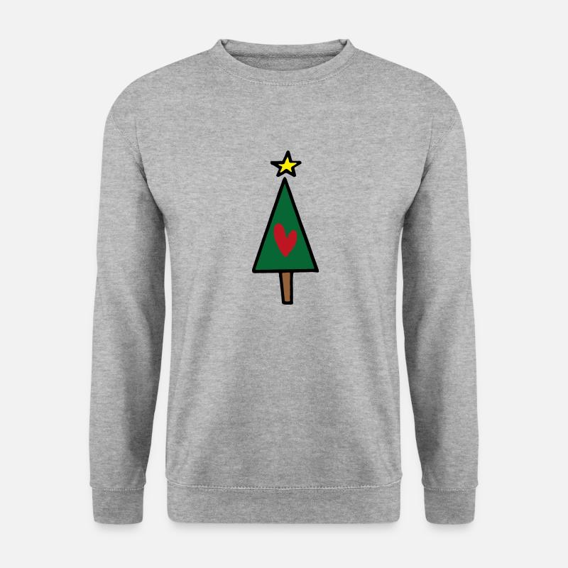 Weihnachtsbaum - Unisex Pullover - Weißgrau meliert