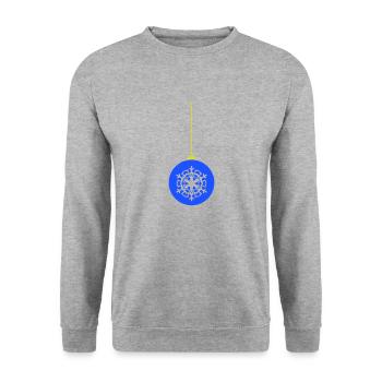 Weihnachtskugel deko - Unisex Pullover - Weißgrau meliert - Vorne - Alina (178cm) & Michal (187cm)