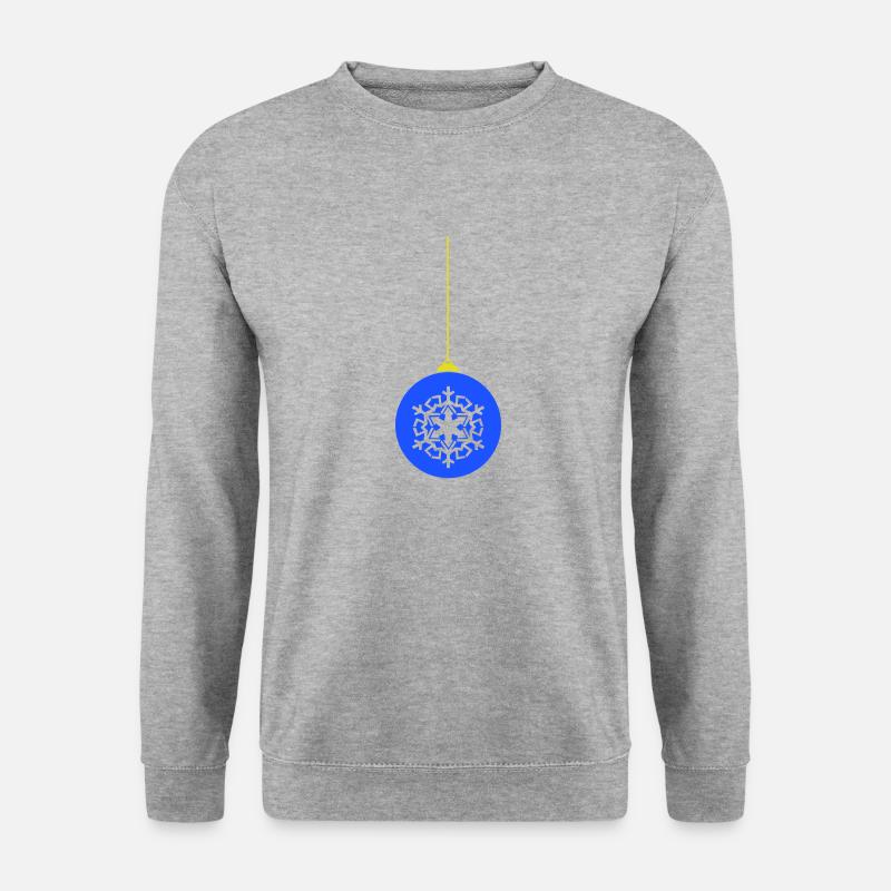 Weihnachtskugel deko - Unisex Pullover - Weißgrau meliert