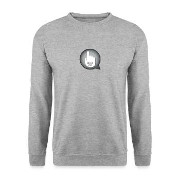 CLICK HERE - Sweat-shirt Unisexe - gris chiné - Devant - Alina (178cm) & Michal (187cm)