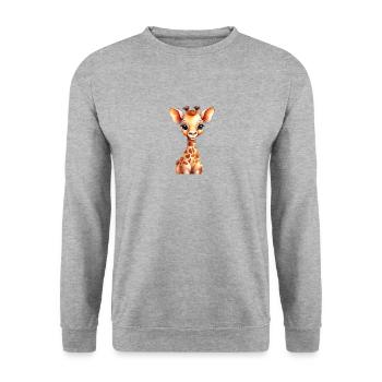 Petite girafe mignonne pour bébés et enfants - Sweat-shirt Unisexe - gris chiné - Devant - Alina (178cm) & Michal (187cm)
