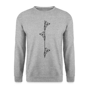 Koala climbing fun (b) - Unisex Sweatshirt - salt & pepper - Front - Alina (178cm) & Michal (187cm)