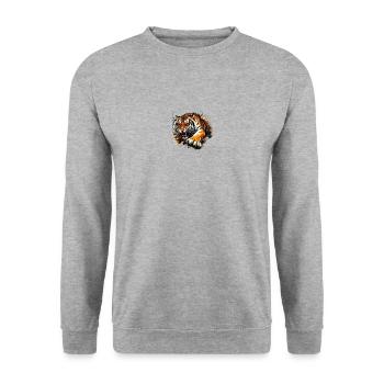 Tiger's Gaze The Soul of the Jungle - Unisex Sweatshirt - salt & pepper - Front - Alina (178cm) & Michal (187cm)