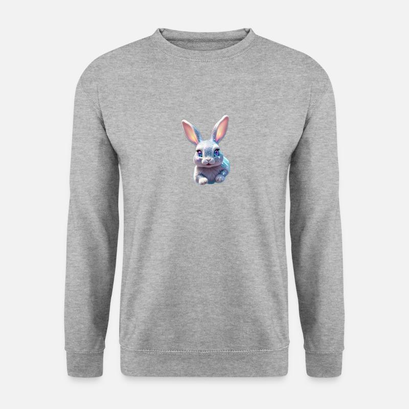 Funny Bunny - Unisex Pullover - Weißgrau meliert