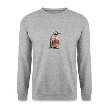 The Bronze Penguin - Unisex Sweatshirt - salt & pepper - Front - Alina (178cm) & Michal (187cm)