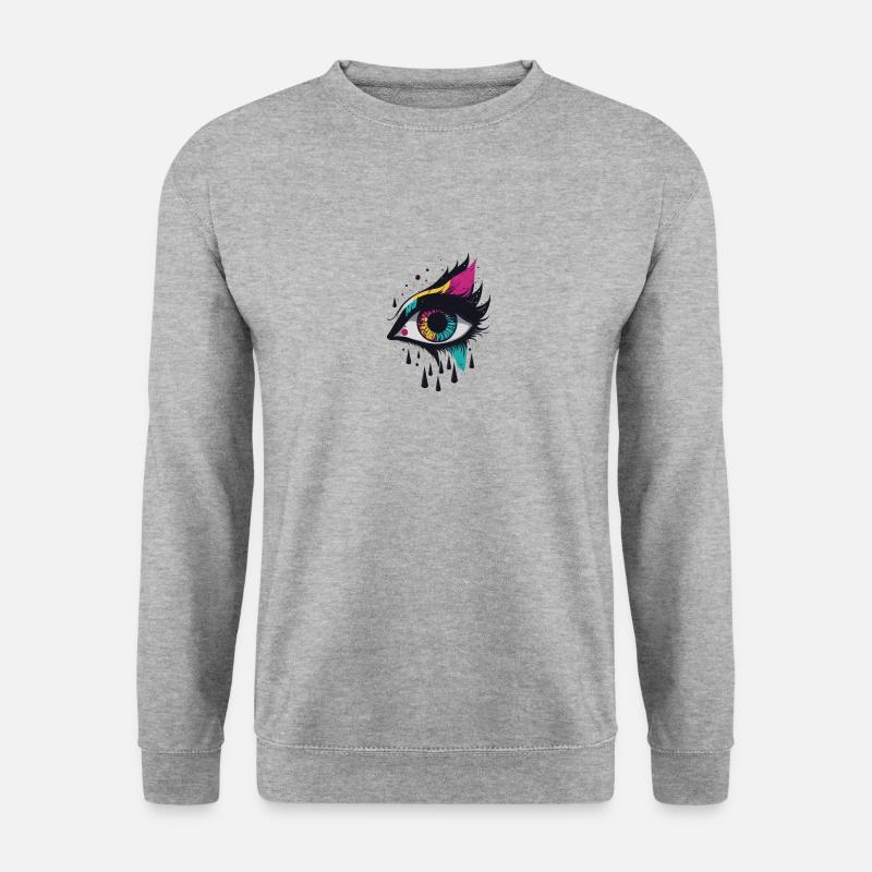 Abstrakte Schönheitsauge 2 - Unisex Pullover - Weißgrau meliert