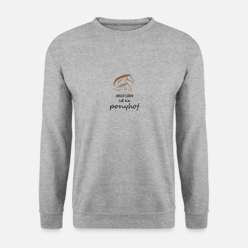 Unser Leben ist ein Ponyhof - Unisex Pullover - Weißgrau meliert