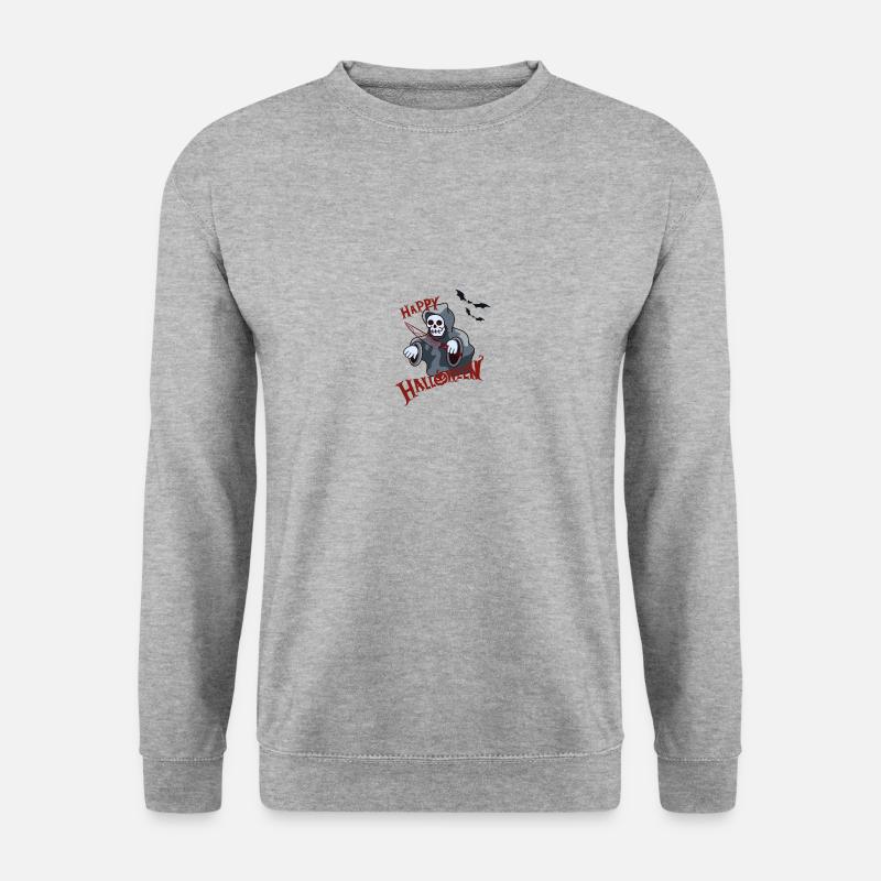 Niedlicher Halloween Geist - Unisex Pullover - Weißgrau meliert