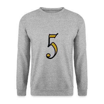 5. 5 YEARS. 5th ANNIVERSARY. 5 YEAR ANNIVERSARY - Unisex Sweatshirt - salt & pepper - Front - Alina (178cm) & Michal (187cm)