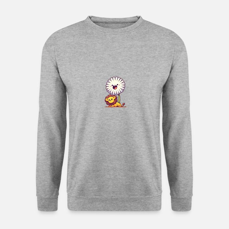 Lustiger Löwenzahn - Unisex Pullover - Weißgrau meliert