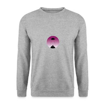 Alien abduction - Unisex Pullover - Weißgrau meliert - Vorne - Alina (178cm) & Michal (187cm)