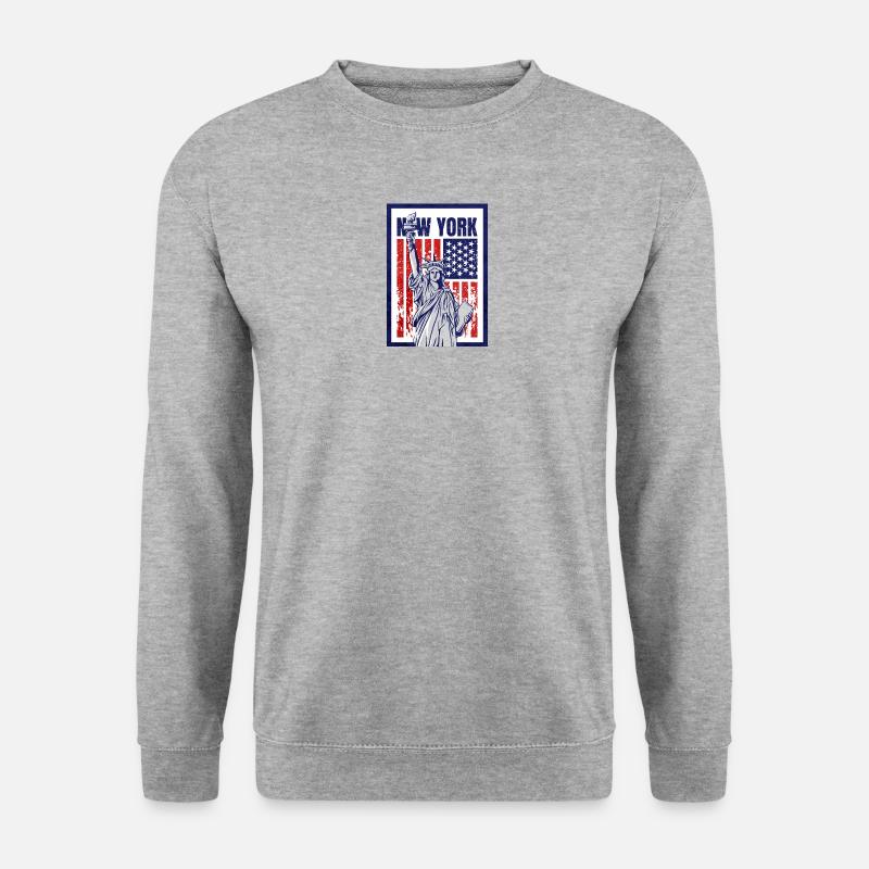 New York! - Unisex Pullover - Weißgrau meliert