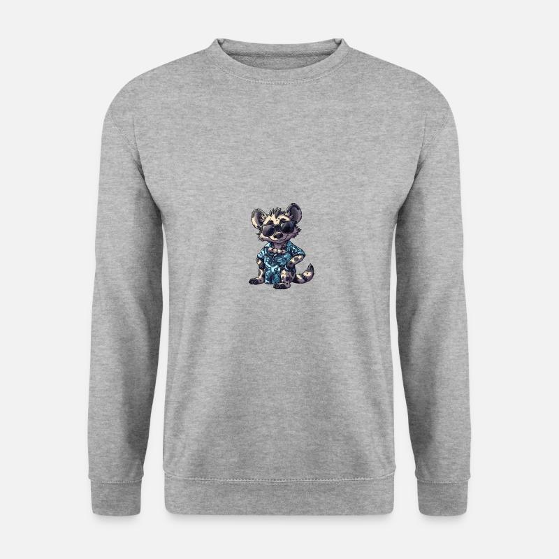 Hyäne Cool Sommer - Unisex Pullover - Weißgrau meliert