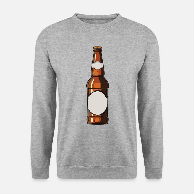 Bierflasche Bier Trinken Symbol - Unisex Pullover - Weißgrau meliert