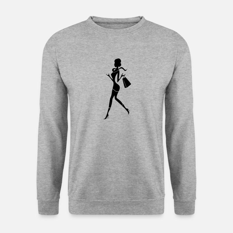 Shopping Queen - Unisex Pullover - Weißgrau meliert