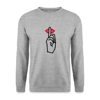 Bouche chut - Sweat-shirt Unisexe - gris chiné - Devant - Alina (178cm) & Michal (187cm)