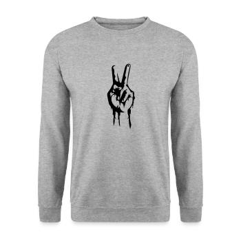 peace sign - Unisex Sweatshirt - salt & pepper - Front - Alina (178cm) & Michal (187cm)