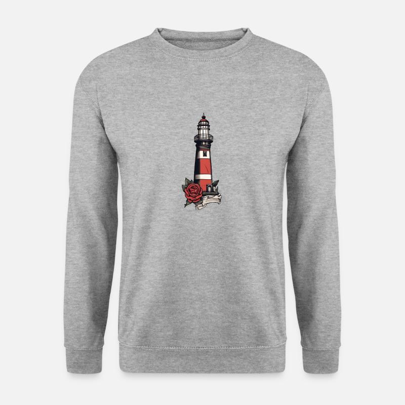 Leuchtturm - Unisex Pullover - Weißgrau meliert