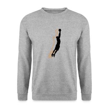 basketballer silhouette 2 - Unisex Pullover - Weißgrau meliert - Vorne - Alina (178cm) & Michal (187cm)