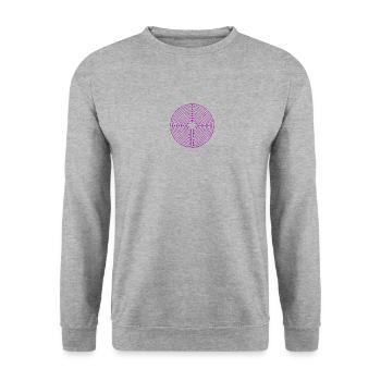 Labyrinth of Chartres purple - Unisex Sweatshirt - salt & pepper - Front - Alina (178cm) & Michal (187cm)