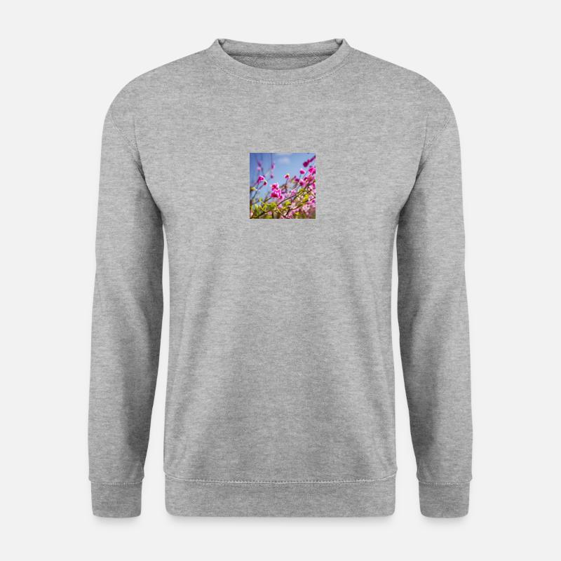 Blume lila - Unisex Pullover - Weißgrau meliert