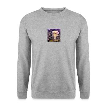 Méduses lumineuses - Sweat-shirt Unisexe - gris chiné - Devant - Alina (178cm) & Michal (187cm)