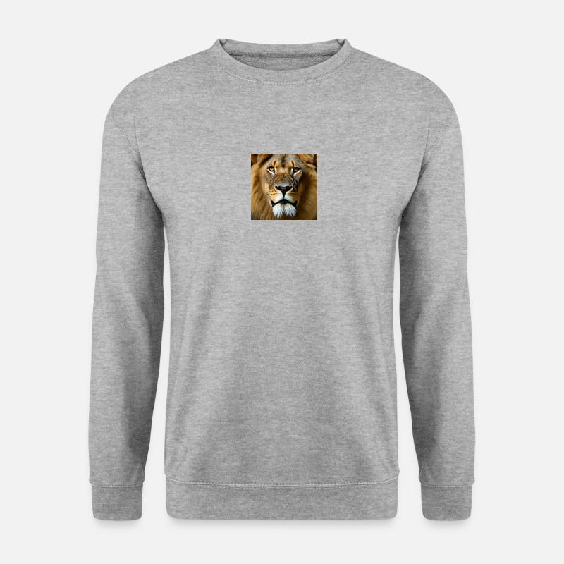Löwe - Unisex Pullover - Weißgrau meliert