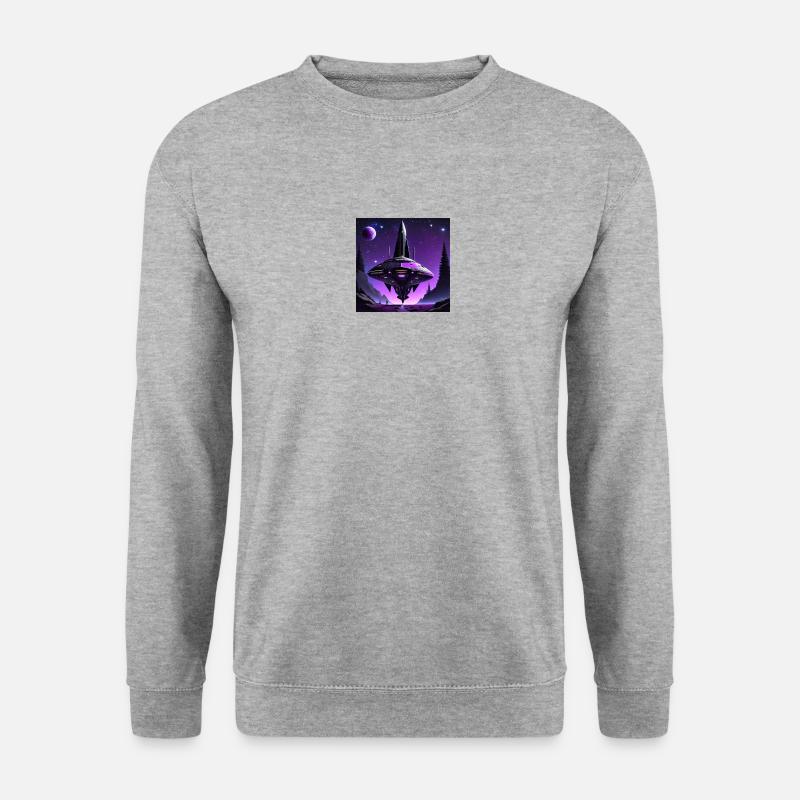 UFO - Unisex Pullover - Weißgrau meliert