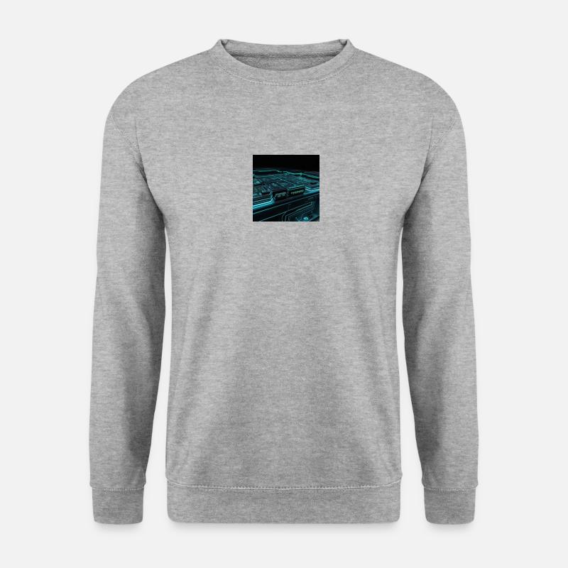 Kybernetische Schaltkreise - Unisex Pullover - Weißgrau meliert