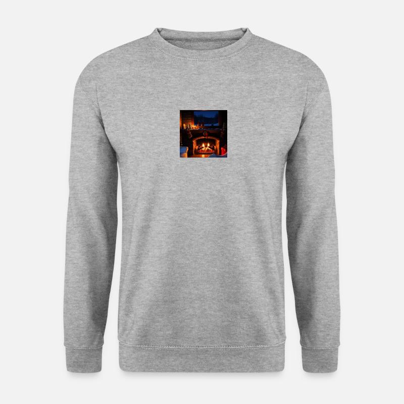 Scène de cheminée confortable - Sweat-shirt Unisexe - gris chiné
