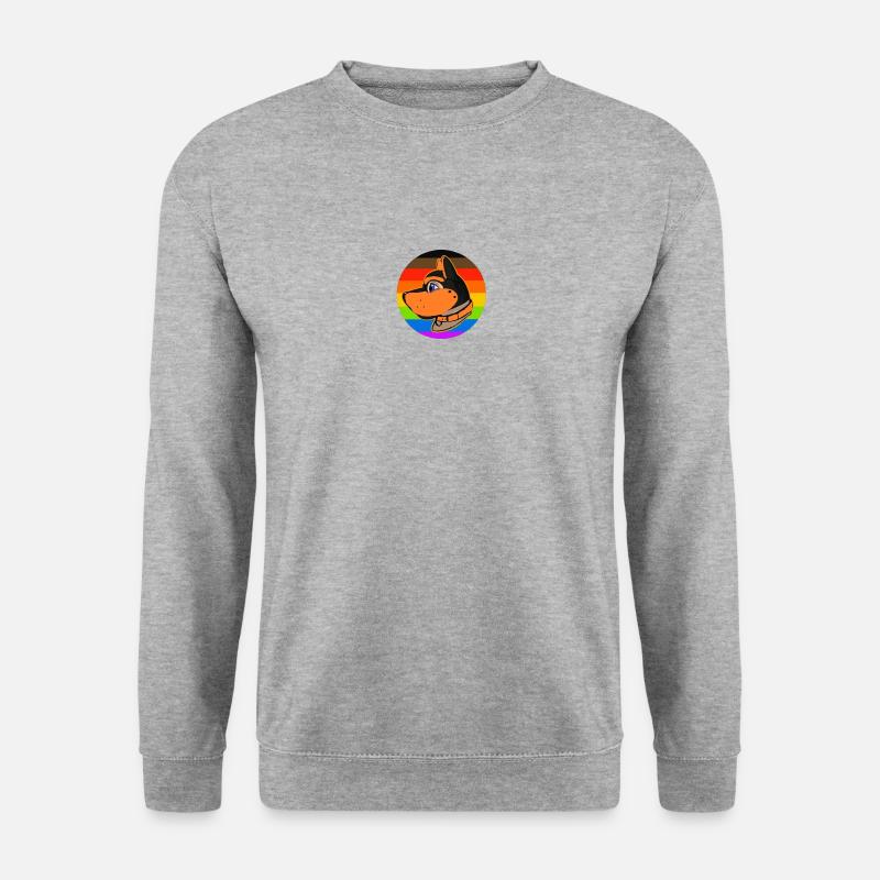Puppy Hood Logo orange - Unisex Pullover - Weißgrau meliert