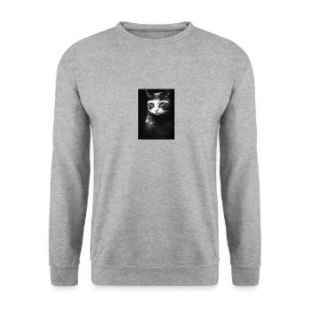 sad cat - Unisex Sweatshirt - salt & pepper - Front - Alina (178cm) & Michal (187cm)